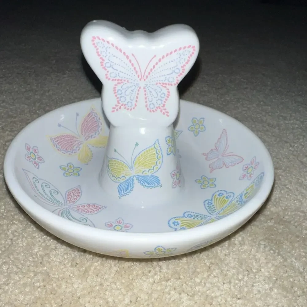 Temp-tations by Tara Butterfly Ceramic Ring Holder Trinket Dish Spring Seasonal